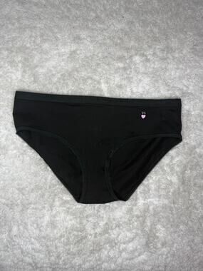 NWT Victoria’s Secret Cotton Lingerie Hiphugger Panty Black Large VS Logo
